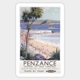 Penzance, Cornwall - Vintage Railway Travel Poster - 1955 Sticker